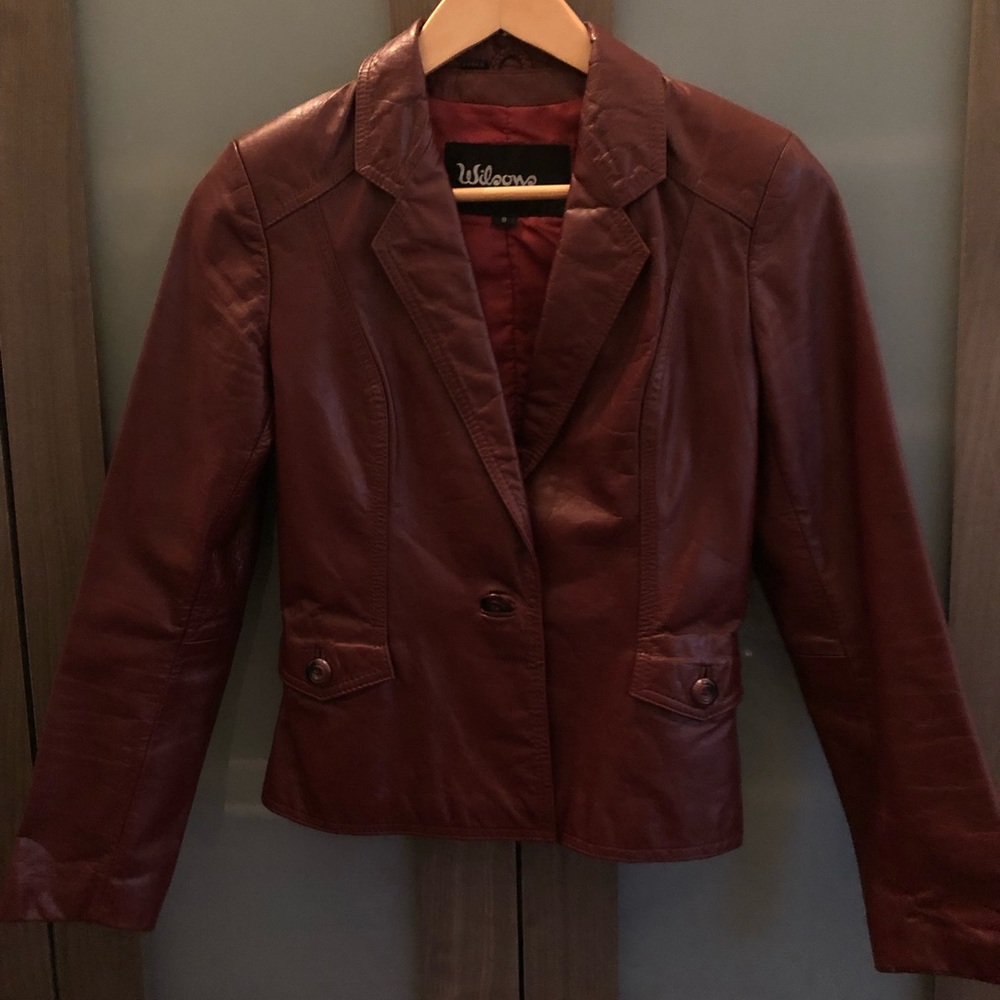 Wilson's Vintage Red Burgundy Leather Jacket